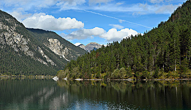 风景,山,清晰,湖,秋天,奥地利