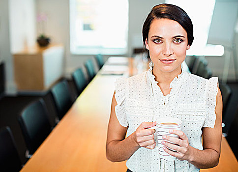 职业女性,咖啡,会议室