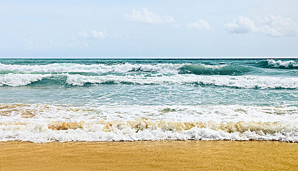 海洋,波浪,海滩
