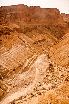 峡谷,沙漠,靠近,马萨达,以色列