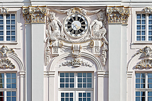 钟表,历史,市政厅,北莱茵威斯特伐利亚,德国,欧洲