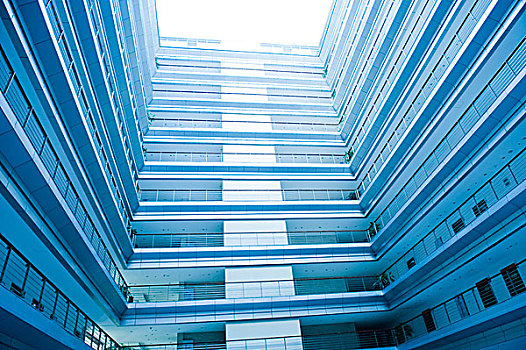 蓝色色调,现代办公室,建筑