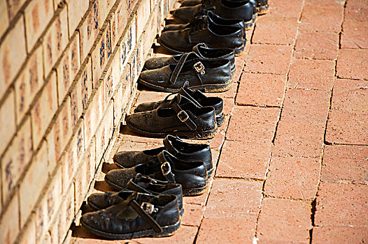 鞋,整洁,条理,孤儿院,南非