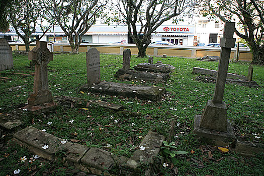马来西亚,槟城基督教墓地,这里也埋葬这最早来到这里的中国人