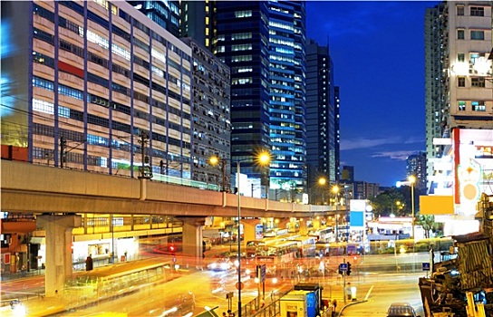 香港,市区,忙碌,交通,夜晚