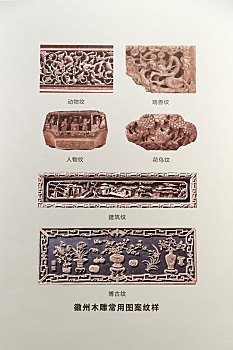 安徽博物院内徽州木雕常用图案纹样