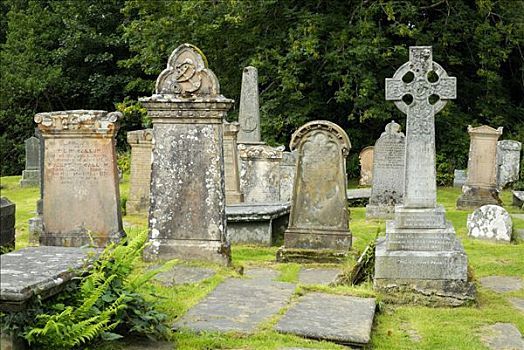 中世纪,墓地,靠近,苏格兰,英国,欧洲