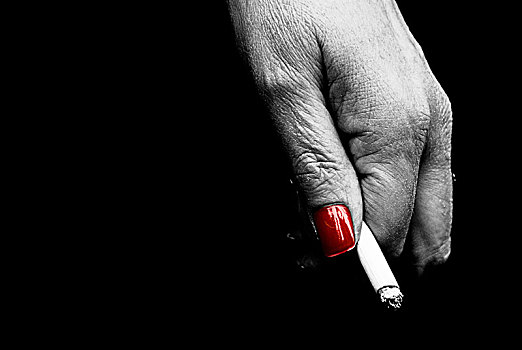 女人,红色,钉子,香烟