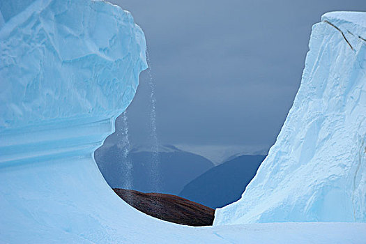 冰融水,冰山,峡湾,格陵兰