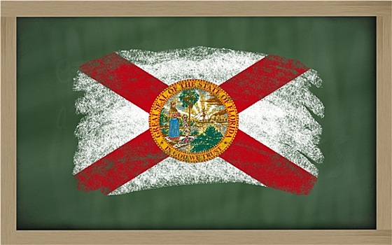 旗帜,美国,佛罗里达,黑板,涂绘,粉笔