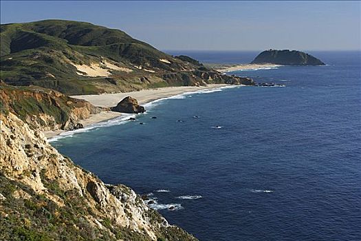 俯拍,海岸线,大,加利福尼亚,美国