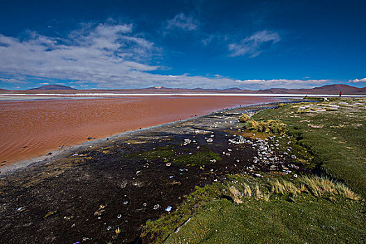 玻利维亚乌尤尼盐湖红湖