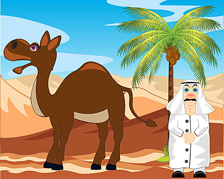 阿拉伯,骆驼,沙漠