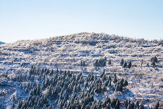 航拍济南黑峪顶雪景