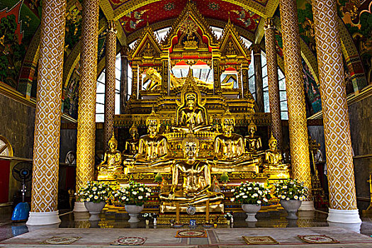 金色,佛像,寺庙,地区,寺院,泰国,亚洲