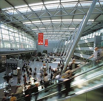 机场,大厅,乘客,杜塞尔多夫,德国,欧洲,楼梯