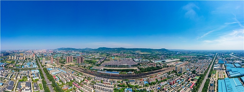航拍河南平顶山东站铁路货运车站,原名申楼站