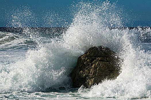海浪,岩石海岸,大,加利福尼亚,美国