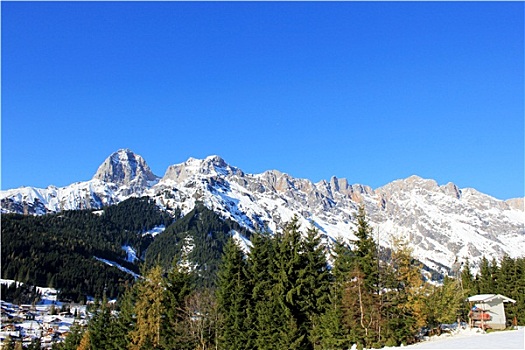 冬天,奥地利,山,阿尔卑斯山