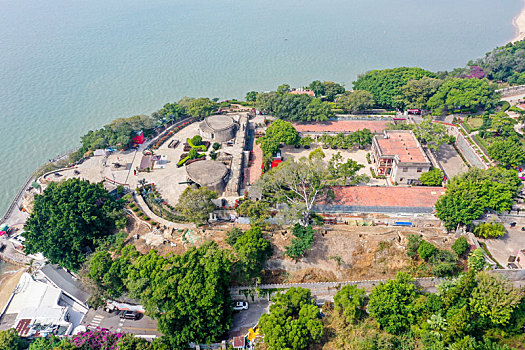 航拍福建厦门胡里山炮台