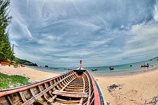 船,海滩,普吉岛,泰国
