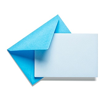 蓝色,信封,卡片