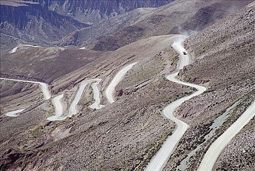 蜿蜒,山路,阿根廷,南美