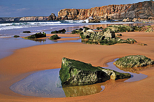 葡萄牙,阿尔加维,石头,海滩