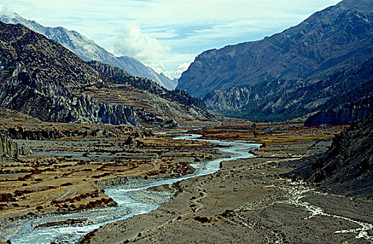 尼泊尔,喜马拉雅山,河