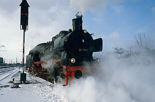 德国,蒸汽,列车,靠近,欧洲