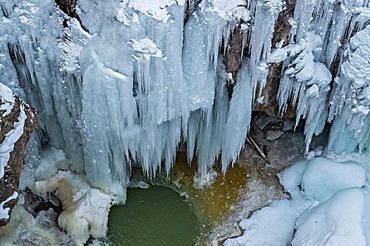 冰,雪,河,峡谷,乌雷,科罗拉多,大幅,尺寸