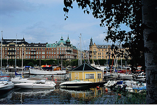 船,码头,斯德哥尔摩,瑞典