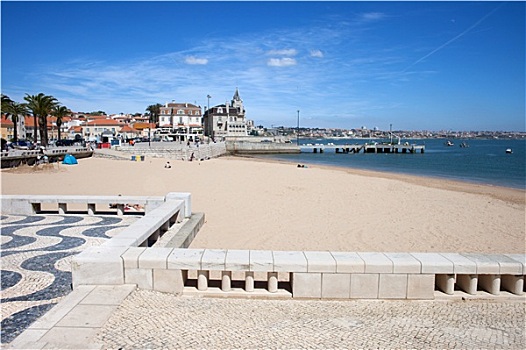海滩,散步场所,卡斯卡伊斯,葡萄牙
