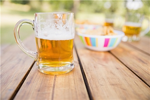 啤酒,食物,野餐桌