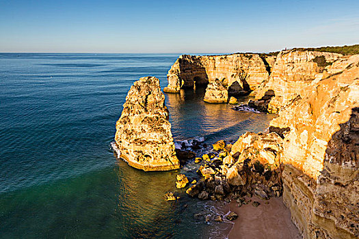 岩石构造,悬崖,阿尔加维,葡萄牙