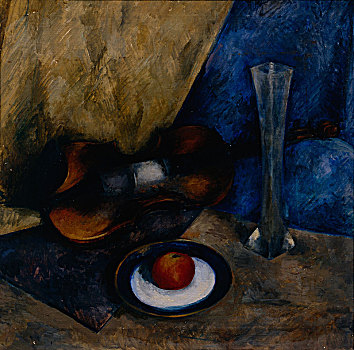 静物,小提琴,苹果,花瓶,20年代,艺术家