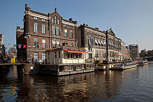 码头,运河,阿姆斯特丹,荷兰,欧洲