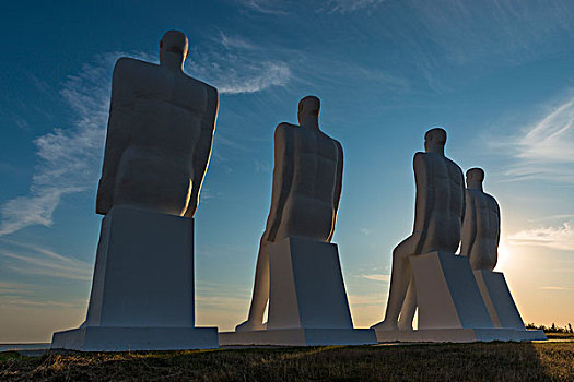 雕塑,多,男人,海洋,南,日德兰半岛,丹麦
