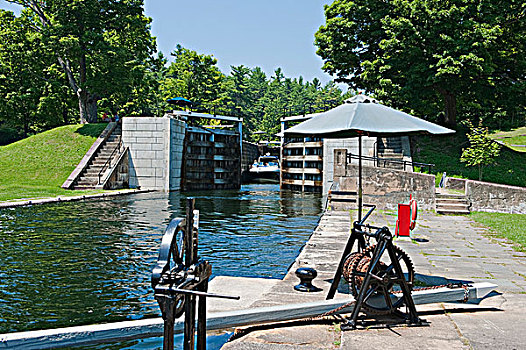 锁,公里,英里,里多运河,打开,联合国教科文组织,世界,场所,2007年,安大略省,加拿大