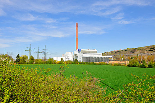 发电站,内卡河,山谷,德国,欧洲