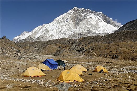 帐蓬,露营,夏尔巴人,乡村,萨加玛塔国家公园,尼泊尔