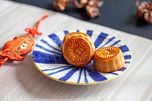 中国传统佳节中秋节美食月饼特写