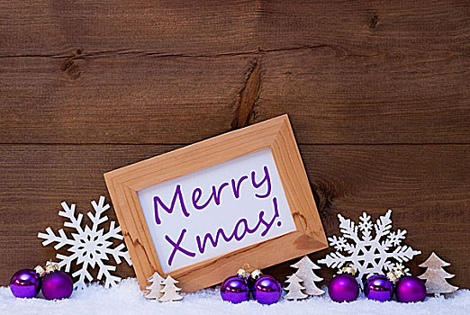 紫色,圣诞装饰,雪,圣诞快乐