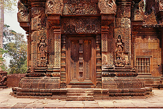 女王宫,庙宇,吴哥窟,柬埔寨