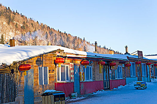 雪乡,双峰林场,村庄,风景,白天,黑龙江,牡丹江