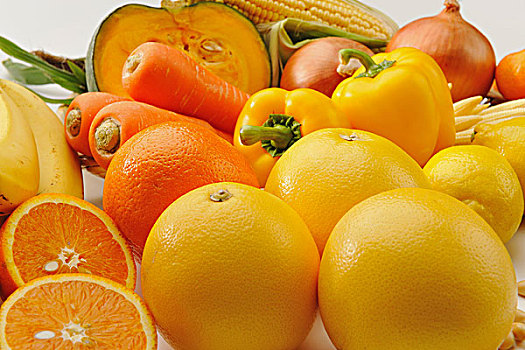 黄色,蔬菜,水果