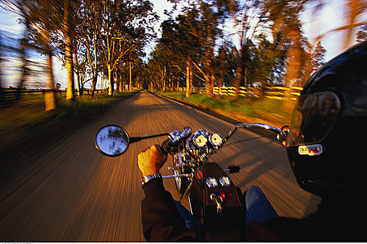 人,骑,摩托车,途中,澳大利亚