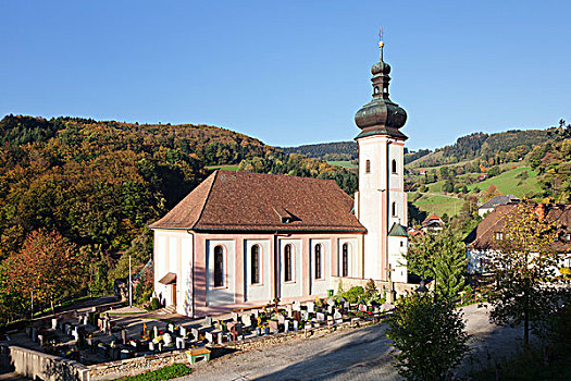 寺院,教堂,黑森林,巴登符腾堡,德国,欧洲