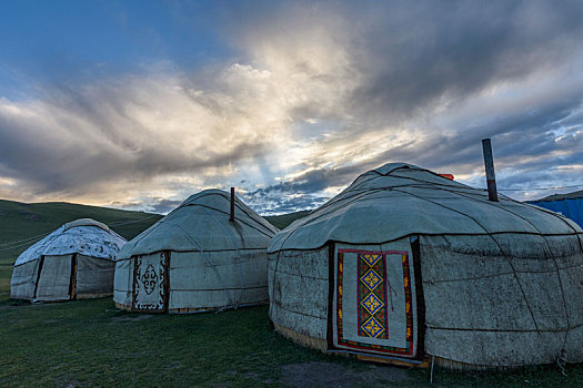 外景,传统,蒙古包,歌曲,吉尔吉斯斯坦