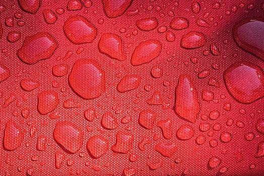 特写,雨滴,水面,水,红色,帆布,材质,背景,图像